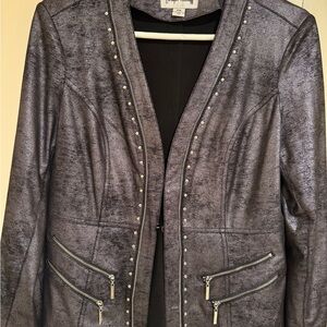 Joseph Ribkoff Metallic Gray Studded Blazer